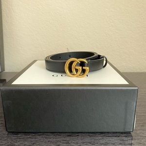 Gucci Leather belt with Double G buckle size 95